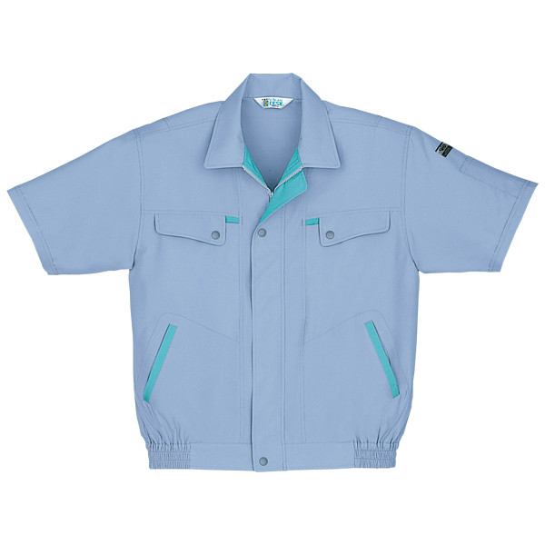 自重堂　制服百科　低発塵製品制電半袖ブルゾン　ライトブルー　ＬＬ　925（直送品）