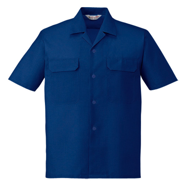 自重堂　制服百科　エコ製品制電半袖オープンシャツ　ネービー　ＬＬ　2156（直送品）