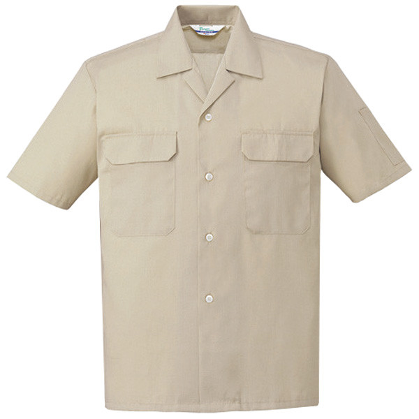 自重堂　制服百科　エコ製品制電半袖オープンシャツ　ベージュ　Ｓ　6056（直送品）