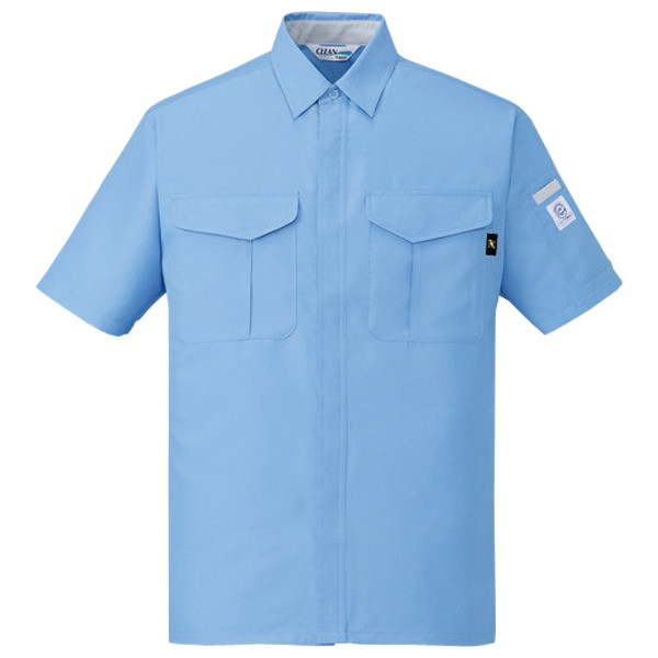 自重堂　制服百科　エコ低発塵製品制電半袖シャツ　サックス　５Ｌ　84314（直送品）