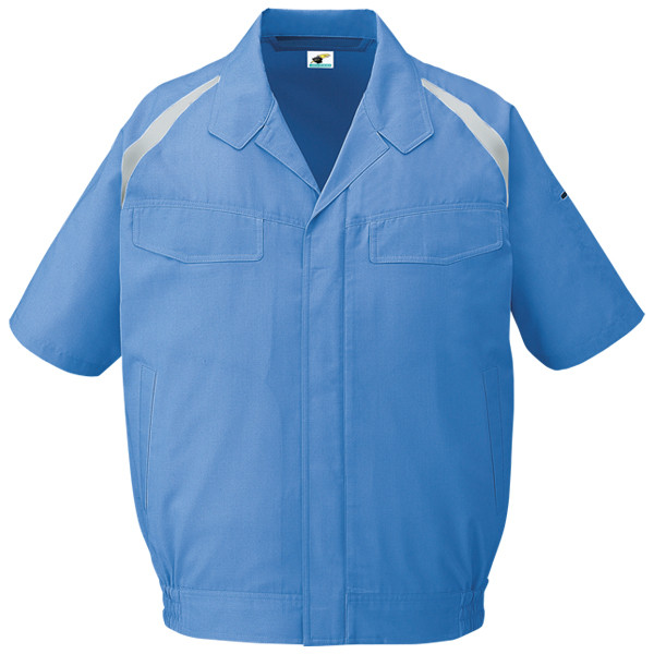 自重堂　制服百科　エコ製品制電半袖ブルゾン　ブルー　５Ｌ　85110（直送品）