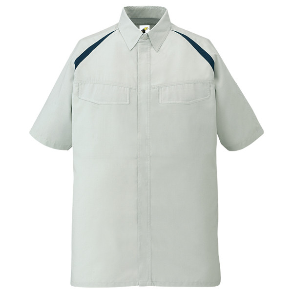 自重堂　制服百科　エコ製品制電半袖シャツ　シルバー　Ｌ　85114（直送品）