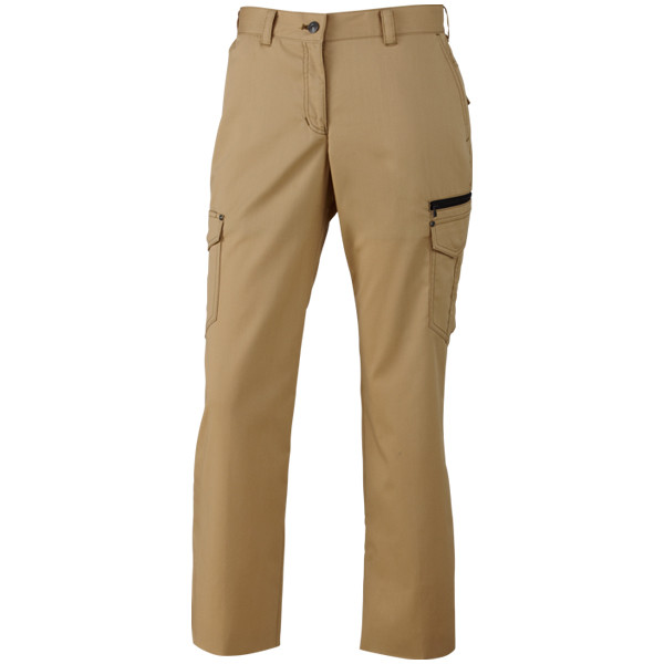 自重堂　制服百科　ストレッチレディースカーゴパンツ（裏付）　キヤメル　８１　75016（直送品）