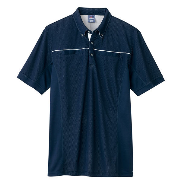 アイトス 半袖ポロシャツ（男女兼用） ネイビー SS AZ-551044-008 1着（直送品）
