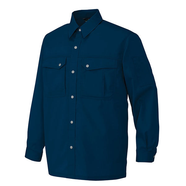 アイトス 長袖シャツ（薄地） ネイビー L AZ-5665-008 1着（直送品