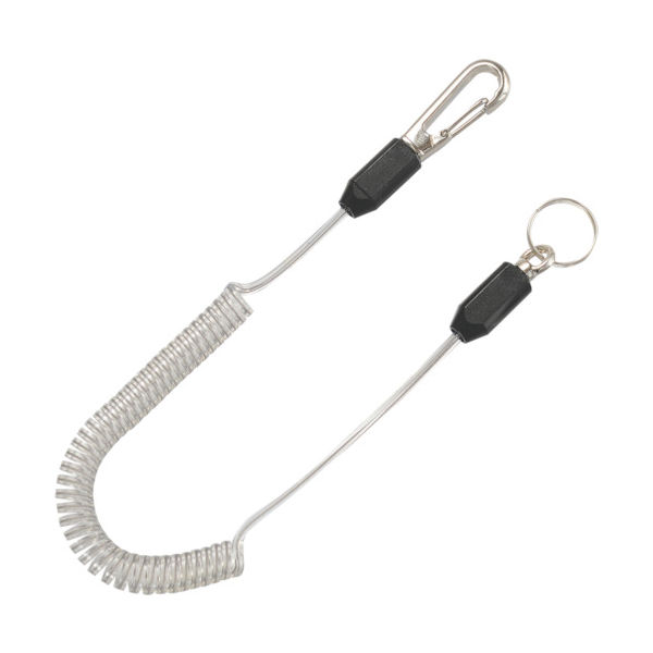 TOP スリム四角コイルセーフティコードHisqare クリアー 最大長さ1250/自然長330mm SFC-212SCL 1本(1個)（直送品）