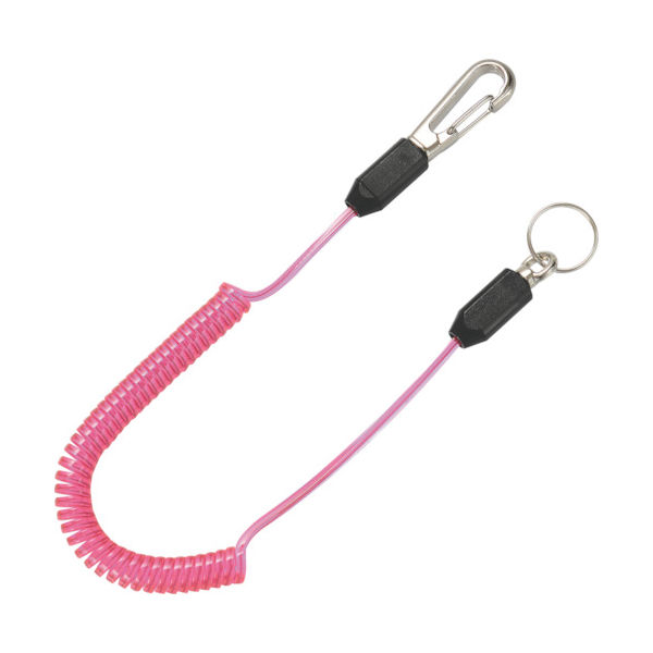 TOP スリム四角コイルセーフティコードHisqare 蛍光ピンク 最大長さ1250/自然長330mm SFC-212SP 1本(1個)（直送品）