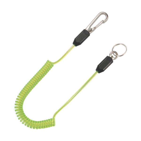 TOP スリム四角コイルセーフティコードHisqare イエローグリーン 最大長さ1250/自然長330mm SFC-212SYG（直送品）