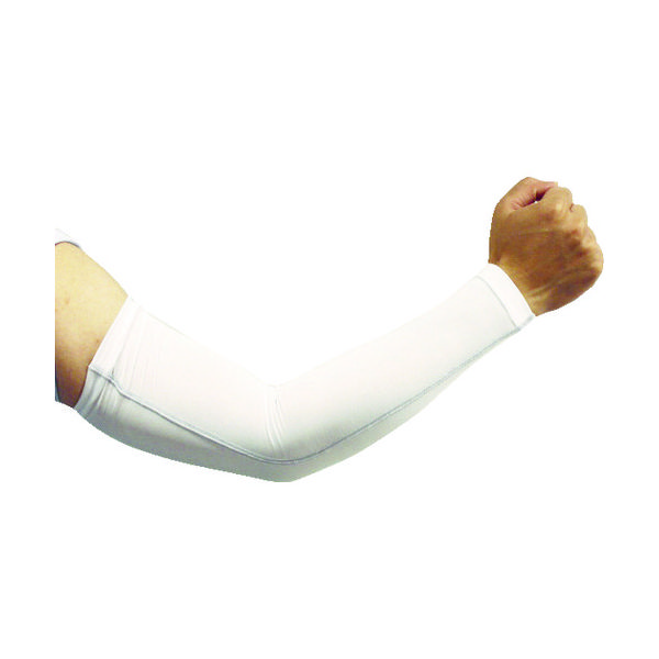 おたふく手袋 おたふく 冷感 パワーストレッチアームカバー ホワイト L JW-618-WH 1双 475-4301（直送品）