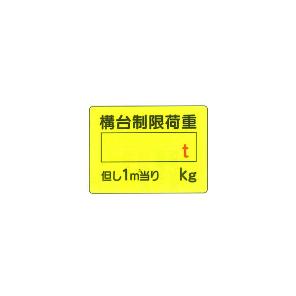 加藤商店 イラスト標識 構台制限荷重 450×600 KBI-311 1セット（2枚）（直送品）