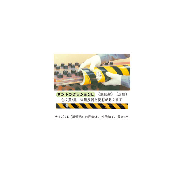 加藤商店 サントラクッションL 1m 無反射 黄黒 STR-CLM 1セット（3個）（直送品）