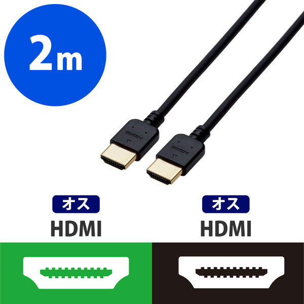 HDMIケーブル 2m やわらかタイプ ブラック CAC-HD14EY20BK エレコム 1本