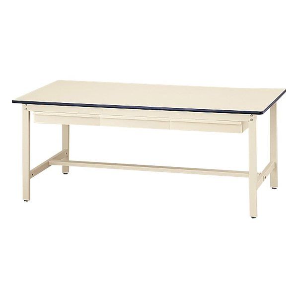 東洋事務器工業 ワークテーブル(引出し3個付き) 1800×750×740mm SWRN3-1875-II 1個 1-2866-13（直送品）