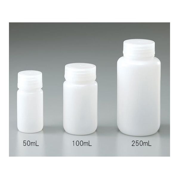 アズワン 広口瓶 50mL HDPE製 100本(ケース販売) 1-4658-72 1箱(100本)（直送品）