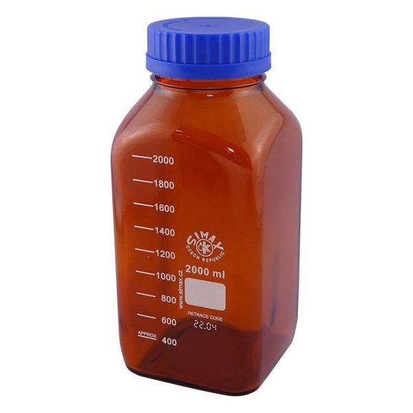 Kavalierglass 広口メディウム瓶 遮光 2000mL 2080M/H2000 1個 3-6005-03（直送品）