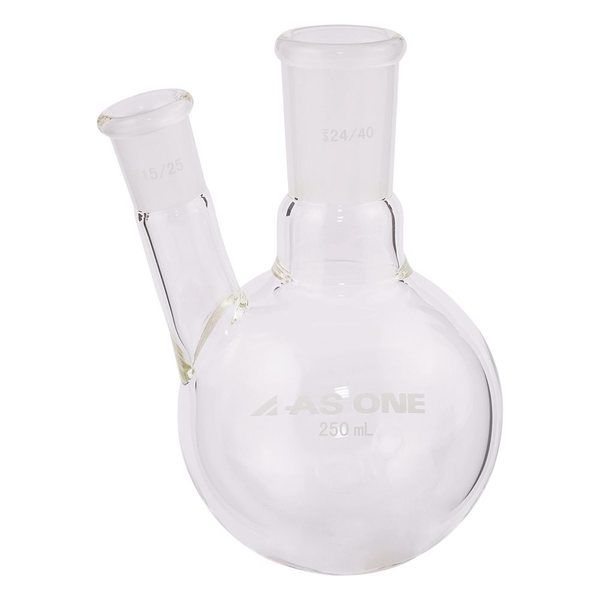 アズワン 二つ口フラスコ 250mL 側管摺合 15/25 FG2-0252440-1 1個 3-6524-02（直送品）
