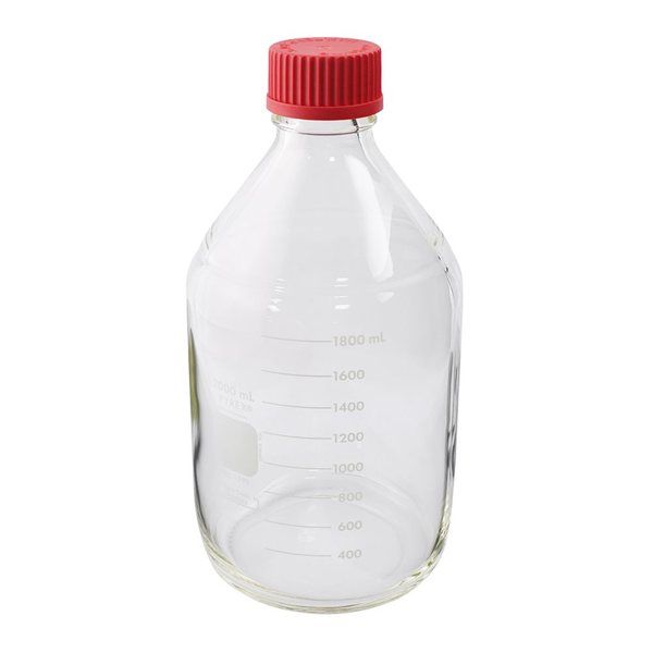 コーニングインターナショナル メディウム瓶 PYREX(R)・赤耐熱キャップ付き 2000ml 1395-2LHTC 1本(1個)（直送品）