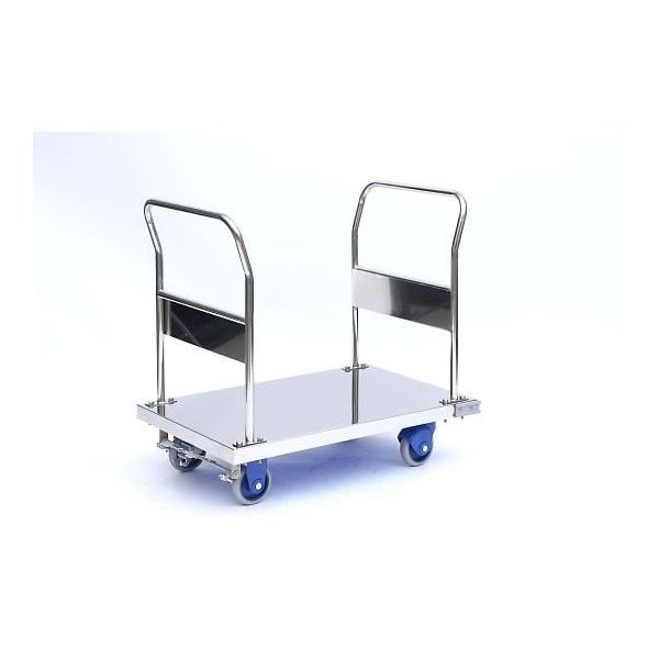 金沢車輌 静音ステンレス台車 両ハンドル ブレーキあり 積載荷重300kg SUS-303GS+FB 1個 3-4799-08（直送品）