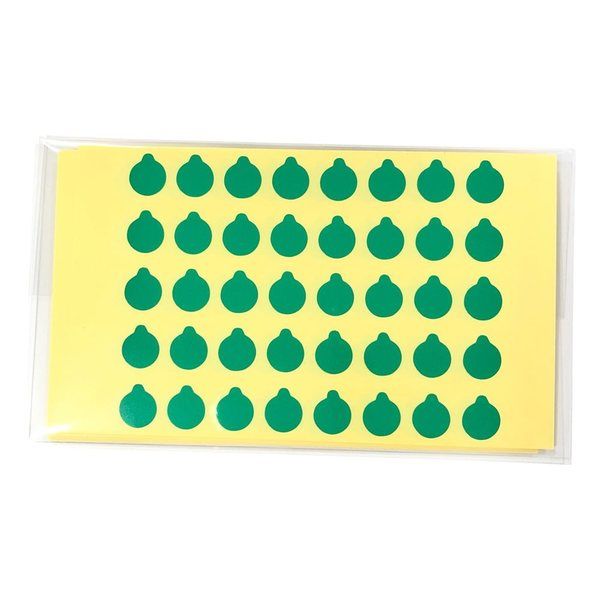 アズワン ラボ用マーキングラベル 丸型 φ9.5 緑 1袋(40枚×10シート入) 3-5379-05 1袋(400枚)（直送品）