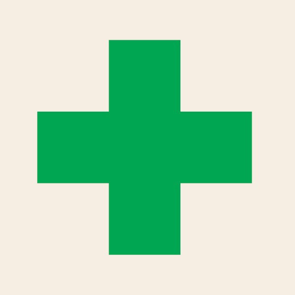 トーアン ヘルステ42 反射緑十字 105×105 07ー5 07-514 1セット(10枚)（直送品）