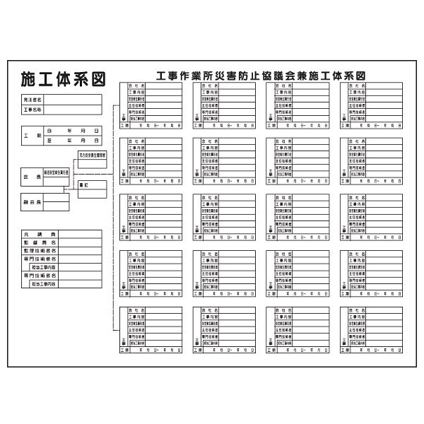 トーアン 施工 体系図ホワイトボード831 900×1200 23-104 1枚（直送品）