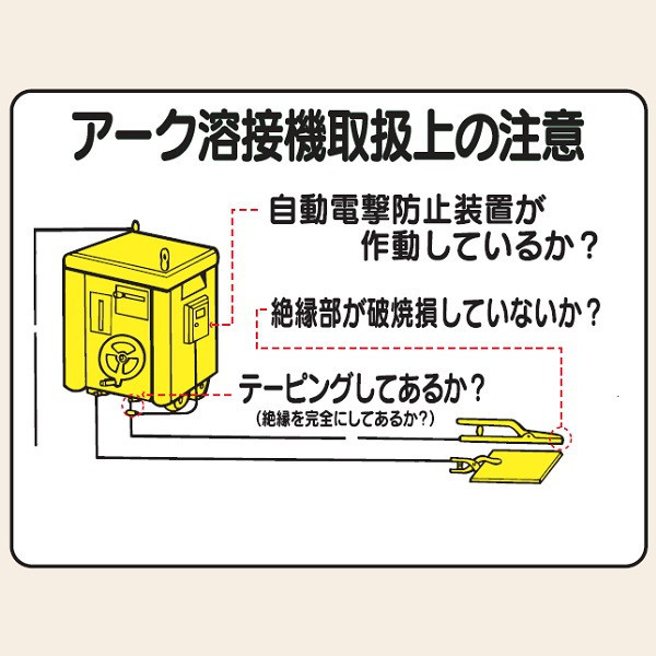 トーアン WE11アーク溶接機取扱上の注意 450×600 23-364 1セット(2枚)（直送品）