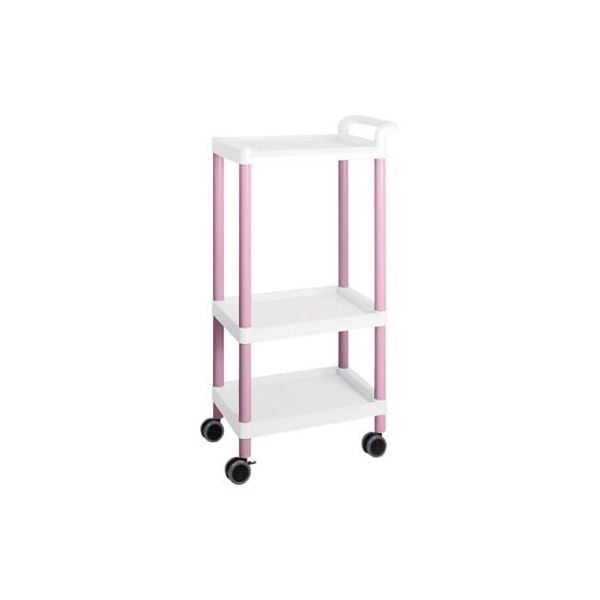 アズワン モバイルイージーカート(トールタイプ/レギュラー31)3段 ピンク ME31C 1個 3-6642-03（直送品）