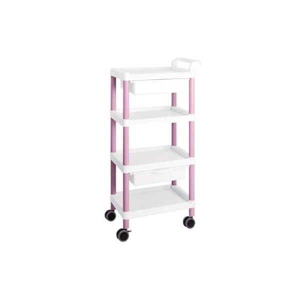 アズワン モバイルイージーカート(トールタイプ/レギュラー31)4段 ピンク ME31F 1個 3-6642-06（直送品）