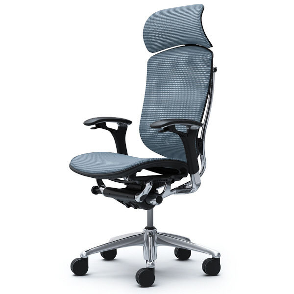 コンテッサ ヘッドレスト ハイバック メッシュ ワーク ブルー チェア コンテッサ ヘッドレスト ハイバック メッシュ ワーク ブルー