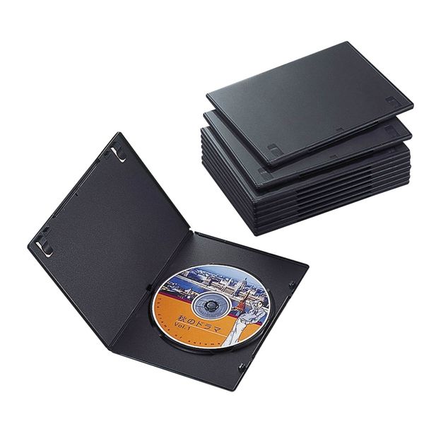 エレコム CD DVDスリムプラケース 2枚収納 10パック クリア