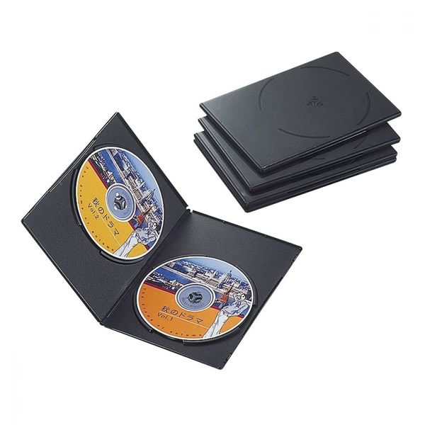 エレコム（ELECOM） DVDスリムトールケース 両面収納 5枚パック ブラック CCD-DVDS05BK 1個
