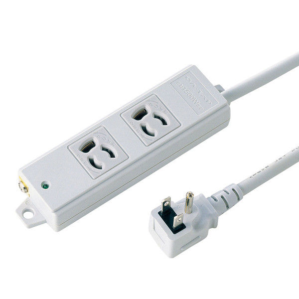延長コード 電源タップ 3m 3P（ピン） 2個口 マグネット ライトグレー TAP-KE2L-3 サンワサプライ 1個（直送品）