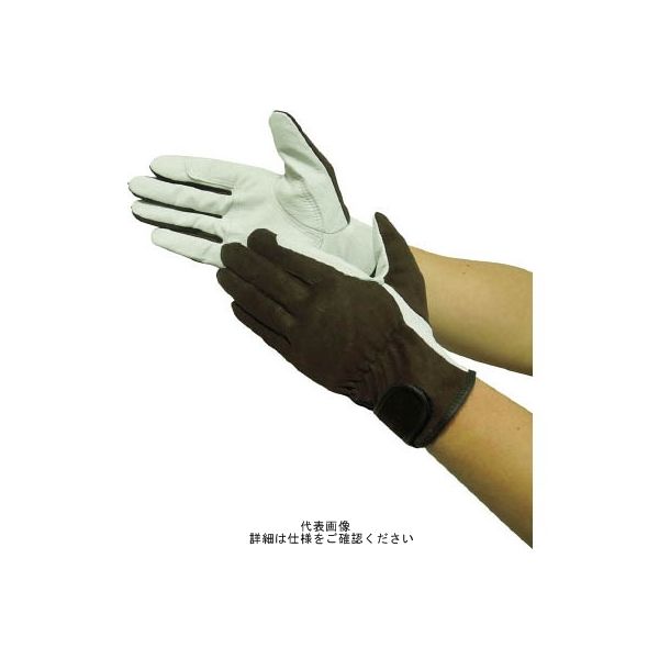 ユニワールド 豚本革手袋(袖口マジックタイプ) WORKS HOMME ハイブリッド マグナム(当付) LL 2730-LL 1双（直送品）