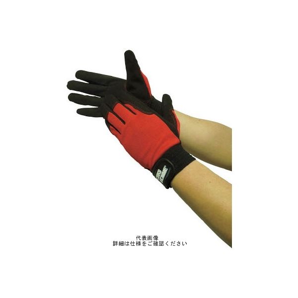 ユニワールド WORKS HOMME 人工皮革手袋 背抜き レッド LL 3750-RD-LL 1双 819-0510（直送品）
