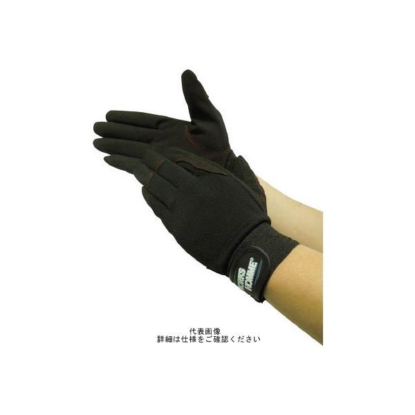 ユニワールド WORKS HOMME 人工皮革手袋 背抜き ブラック M 3750-BK-M 1双 819-0505（直送品）