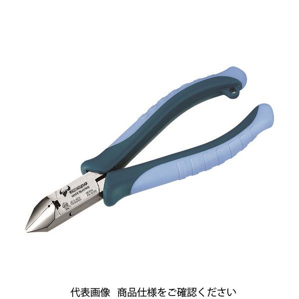ツノダ TTC POWER 三枚合せ斜めニッパー エラストマーグリップ 全長164mm PW-352DG 1丁 785-1928（直送品）