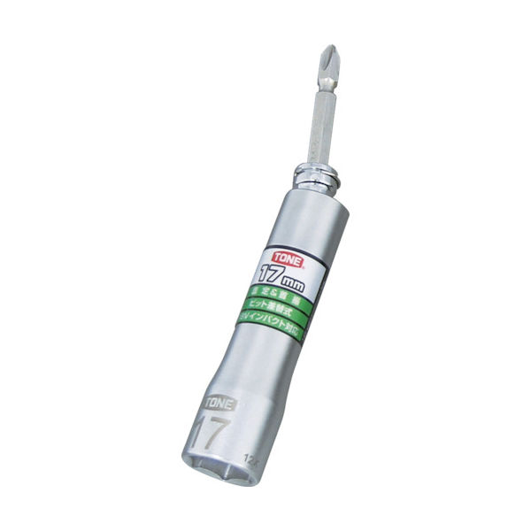 TONE ソケットビット(電動工具用) 差替式ユニバーサルビットソケット(ロックタイプ) 対辺寸法17mm 2BNU-17 1個（直送品）