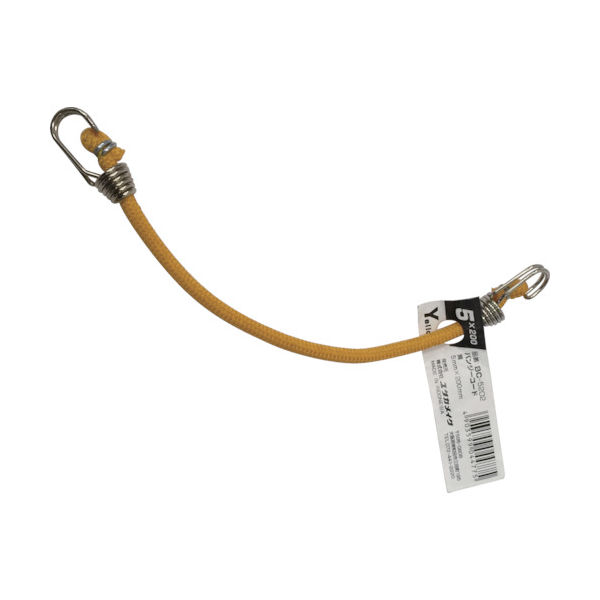 ユタカメイク バンジーコード 5mm×200mm 黄 BC-5202 1本 794-4161（直送品）