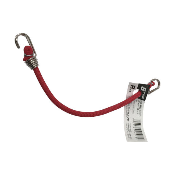 ユタカメイク バンジーコード 5mm×200mm 赤 BC-5205 1本 794-4179（直送品）