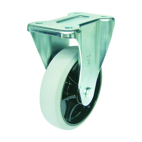 ユーエイ プレート式 固定 キャスター ウレタン 車輪径100mm PMタイプ PMR型 取付寸法80×45 PMR-100GUB 1個（直送品）