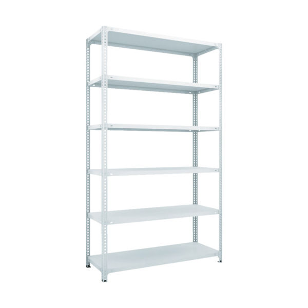 TRUSCO スチールラック SBL型抗菌塗装セミボルトレス軽量棚 W1200XD450XH2100 6段 W色 SBL-7446-W（直送品）