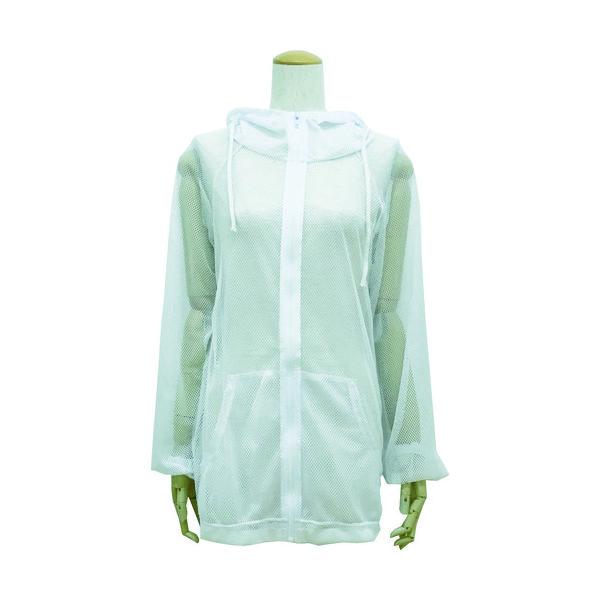 トラスコ中山 TRUSCO 虫よけメッシュパーカー S~Mサイズ ホワイト MPK-F1-W 1着 819-1353（直送品）