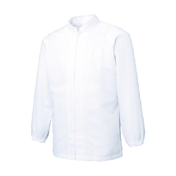 サンエス 食品工場向けジャケット 超清涼 男女共用混入だいきらい長袖コート S ホワイト FX70650R-S-C11 1着（直送品）