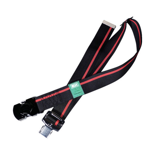 基陽 KH ワンタッチバックル胴ベルト 1200mm 黒ー緋/黒 47633RF 1本(1個) 819-9260（直送品）