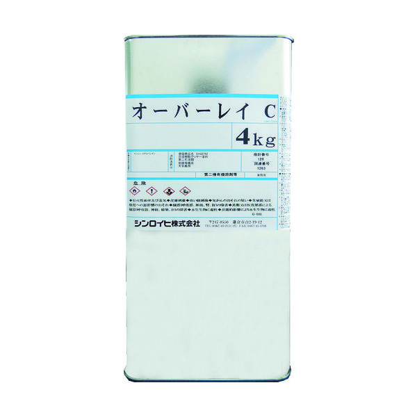 シンロイヒ オーバーレイC 4kg クリヤー 2000BW 1缶 818-6498（直送品）