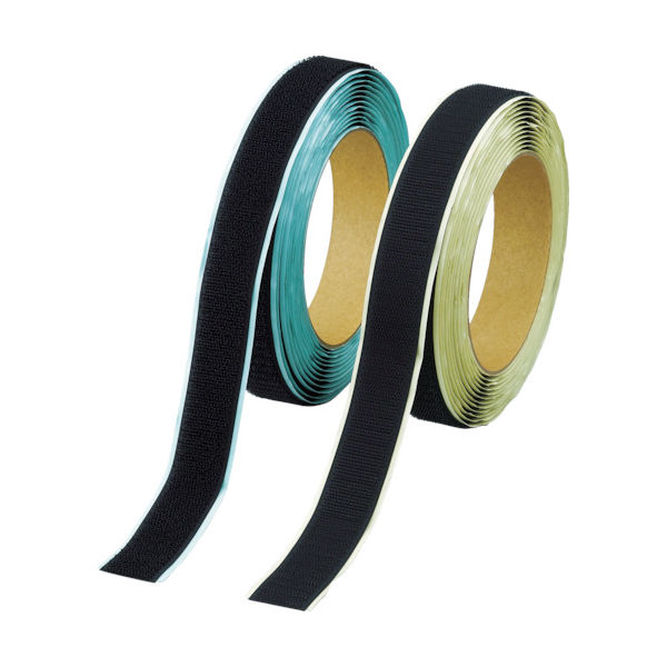 TRUSCO マジックテープ[[R下]]セット弱粘着 20mm×5m黒(1巻=1セット) TPD-205MTS-BK 1セット(1組)（直送品）