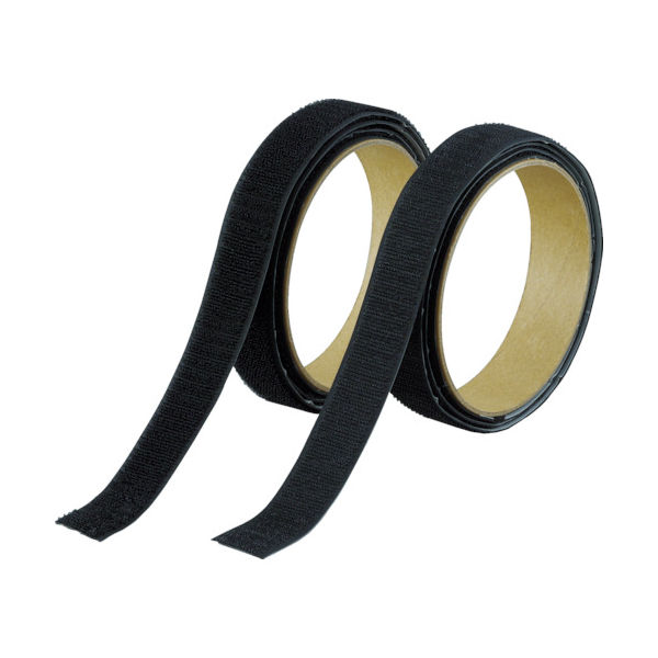 トラスコ中山 TRUSCO マジックテープ[[R下]]セット強粘着20mm×1m黒(1巻=1セット) TMSD-20-BK 1セット(1組)（直送品）