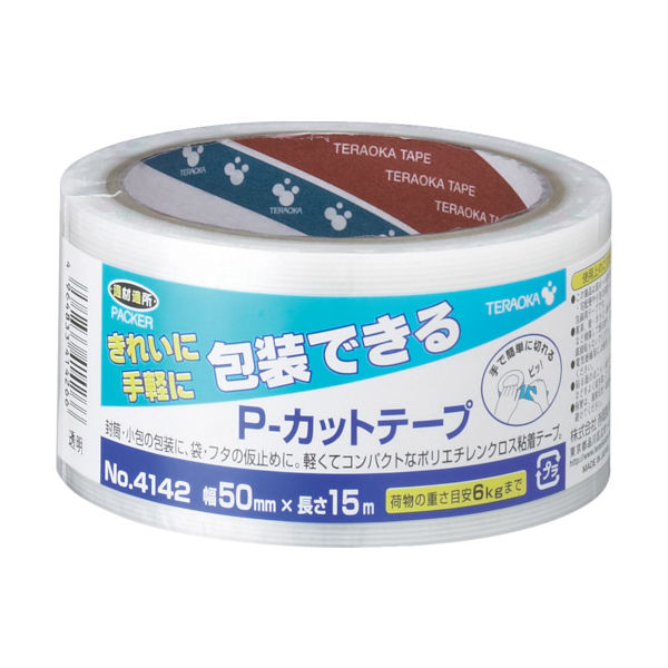 寺岡製作所 TERAOKA Pーカットテープ NO.4142 50mm×15M 透明 4142 TM-50X15 1巻 793-9787（直送品）