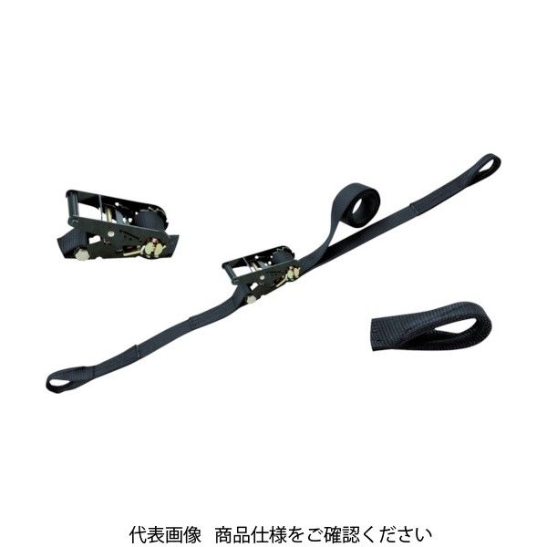 シライ ベルトラッシング(ラチェットバックル式) ベルタイト[[R上]] JIS認証品 黒 両端アイ形 RE35B5 1本(1個)（直送品）