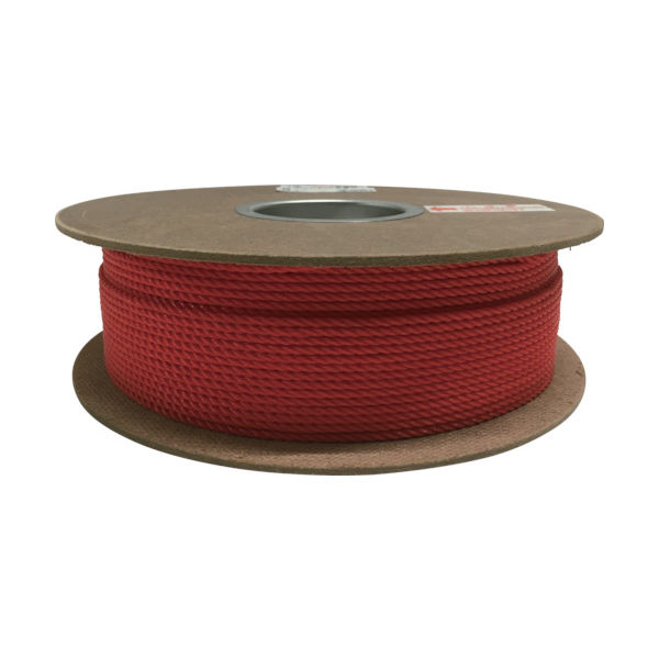 ユタカメイク ポリエチレンロープドラム巻 3mm×200m レッド PRE-71 1巻 794-7755（直送品）